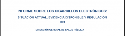 Informe sobre los cigarrillos electrónicos: situación actual, evidencia disponible y regulación. 2020