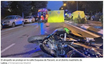 Muere el motorista y la personas atropellada